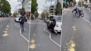 Stunt Goes Wrong: शख्स को साइकिल से स्टंट करना पड़ा महंगा, हुआ एक्सीडेंट, देखें वीडियो